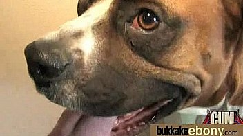 Interracial bukkake sex with black porn star 25