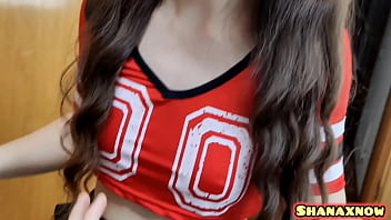 Shy shanaxnow in pigtails enjoy being fingering her pussy