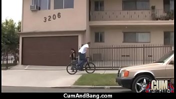 Ebony girl gets slammed by some white dudes 4