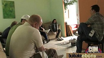 First time ebony with a group of white dicks 17
