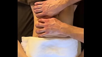 Girl gets a naked massage