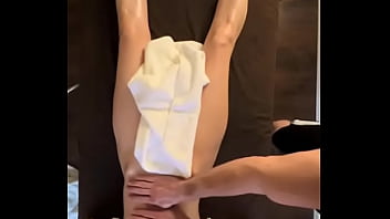 Girl gets a naked massage