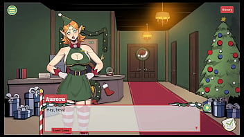 Claus' secret surprise xmas hentai game ep 3 mrs santa tease us with her underskirt anal plug