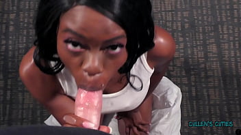 Melody masters the art of the blowjob