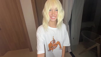 Hot blonde under the grass shows how to fuck her tight pussy