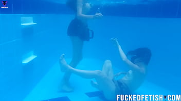 Skinny girls pool underwater fetish lesbian