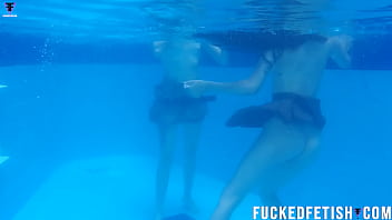 Skinny girls pool underwater fetish lesbian