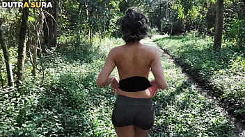 I kept teasing my stepdad in the middle of the woods until he couldn't resist and fucked my virgin ass and came in my mouth and i swallowed it all dutrasura e vagninho