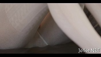 Girl acquires happy by a solo play