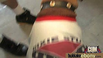 Hot ebony chick love gangbang interracial 13
