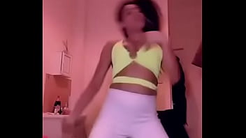 Tit falls out while she is dancing online