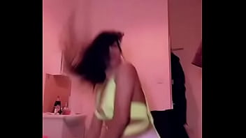 Tit falls out while she is dancing online