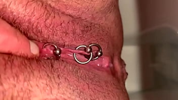 Pierced and hired pussy pee and asshole view and moving