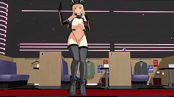 Kancolle ship bismarck lewdly dancing with anal beads