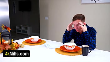 Busty stepmother begging for the taboo cum