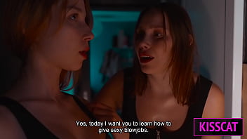 S4e7 step mom teaches step daughter glory hole suck skills — will she crave cocks tonight