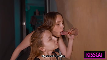 S4e7 step mom teaches step daughter glory hole suck skills — will she crave cocks tonight