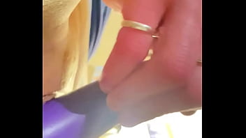 At home playing with my purple friend