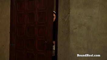 Busty curvy lesbian slave enjoys in fingering and touching with mistress