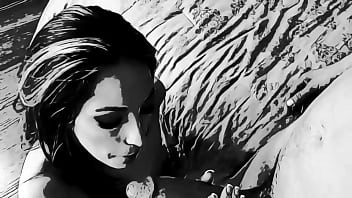 Jenna haze swallows comic book style black&white