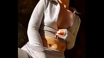 Passionate public walking with me and new sport suit for you tonight fo you like sport and public vibes tell me more