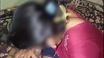 My stepsister's husband returns from a trip and i give him a good welcome