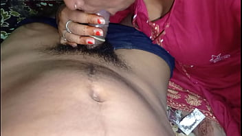 My stepsister's husband returns from a trip and i give him a good welcome