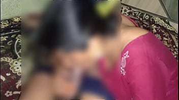 My stepsister's husband returns from a trip and i give him a good welcome