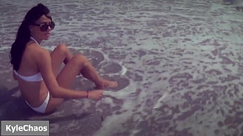 Foot model at the beach