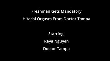 Freshman gets mandatory hitachi orgasm from doctor tampa raya nguyen