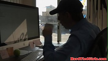 Tied up bdsm sub bound in interracial duo