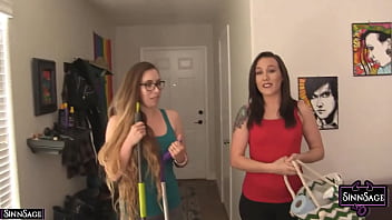 Hot babes sinn sage and samantha grace squeeze their cute tits