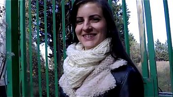 Annaelle a pretty brunette doing blow up the ass