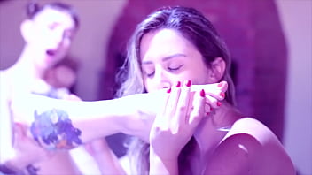 Lesbian foot fetish threesome part 1