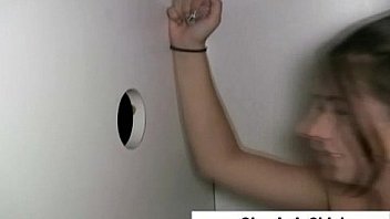 Slut drinks strangers cum