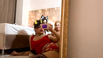 Skinny blonde gets naughty with two curvy friends – wild lesbian threesome