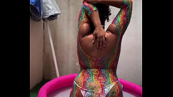 Bbw yoga in a mini pool farts