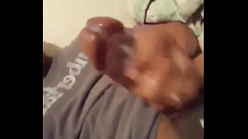 Stroking my big hard throbbing dick cumming