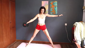 My first good training with dumbbells sfw version