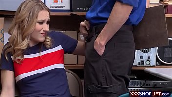 Cute shoplifter chick gets fucked by a mall cop