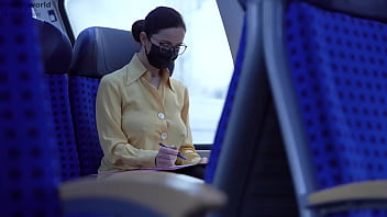 Business slave wife braless and downblouse in public