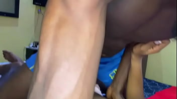 Aboki spread ajoke legs wide open and stretched her tight pussy with his huge long cock