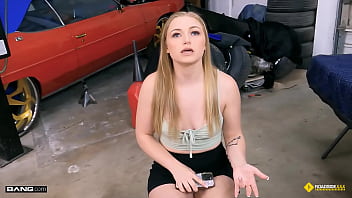 Mckenzie mae gets a big cock in the roadside garage