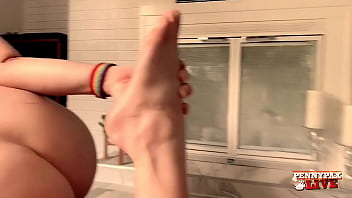 Sizzling yoga session gorgeous redhead pawg penny pax strikes poses for you