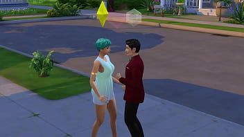 3d blue haired exhibitionist gets faced fucked and banged