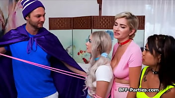 Girlfriends in fishnets enjoying hard dicking one by one Girlfriends in fishnets enjoying hard dicking one by one