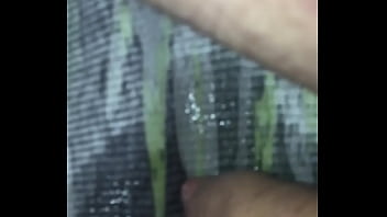 Pissing in underwear and pours blue soap on dick