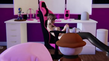 Teen watching tiqtok in her room