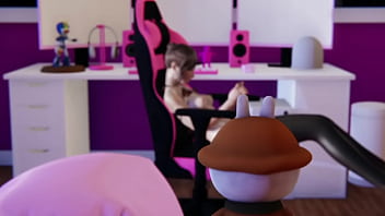 Teen watching tiqtok in her room