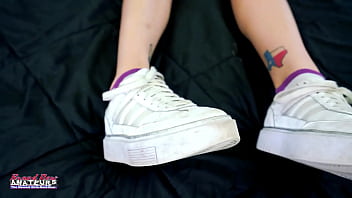 Petite brunette cutie katie kingerie sucks a hard cock and swallows cum